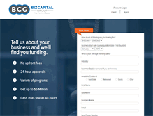 Tablet Screenshot of bizcapitalgroup.com